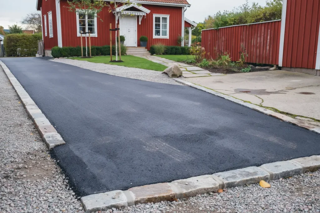 s v ljer du r tt kantst d och avslut vid asfaltering av uppfart och g rdsplan